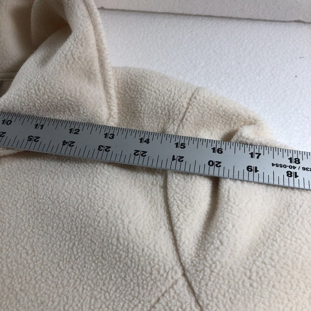 Merona Womens  Size L Full Zip Knit Sweater Jacket Fleece Ivory White Coat - Picture 10 of 12